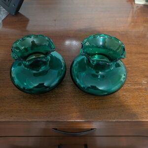 Anchor Hocking Deep Green Glass Vases